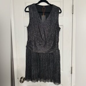 Boss Shimmering Black Midi Dress XXL